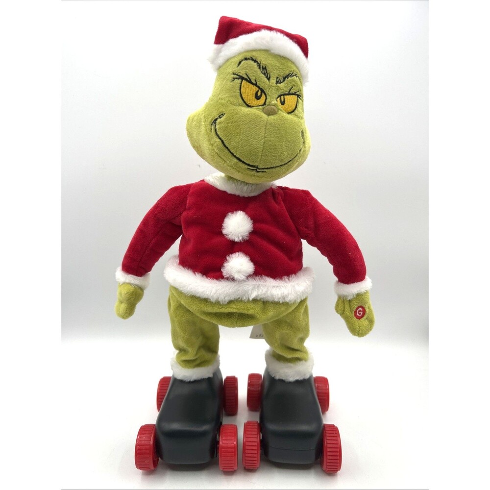 RARE Gemmy Grinch On Skates Animated Plush Toy Musical Christmas 2024 TESTED